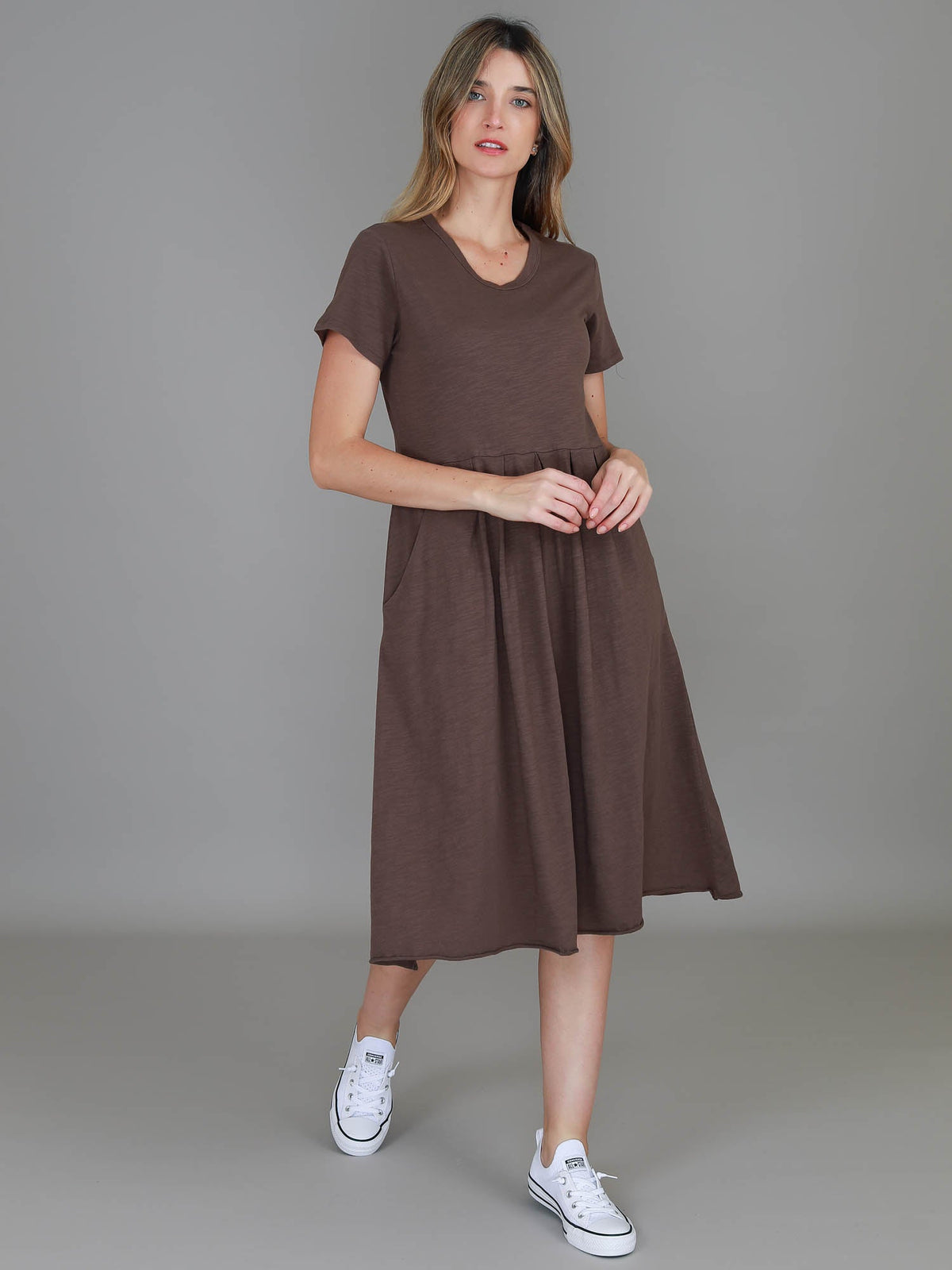 Nala | Women's Midi T Shirt Dress – Cotton Jersey