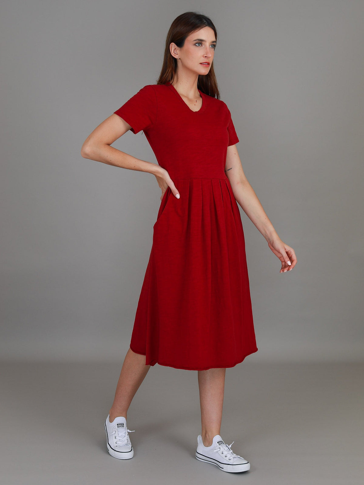 Nala | Women's Midi T Shirt Dress – Cotton Jersey