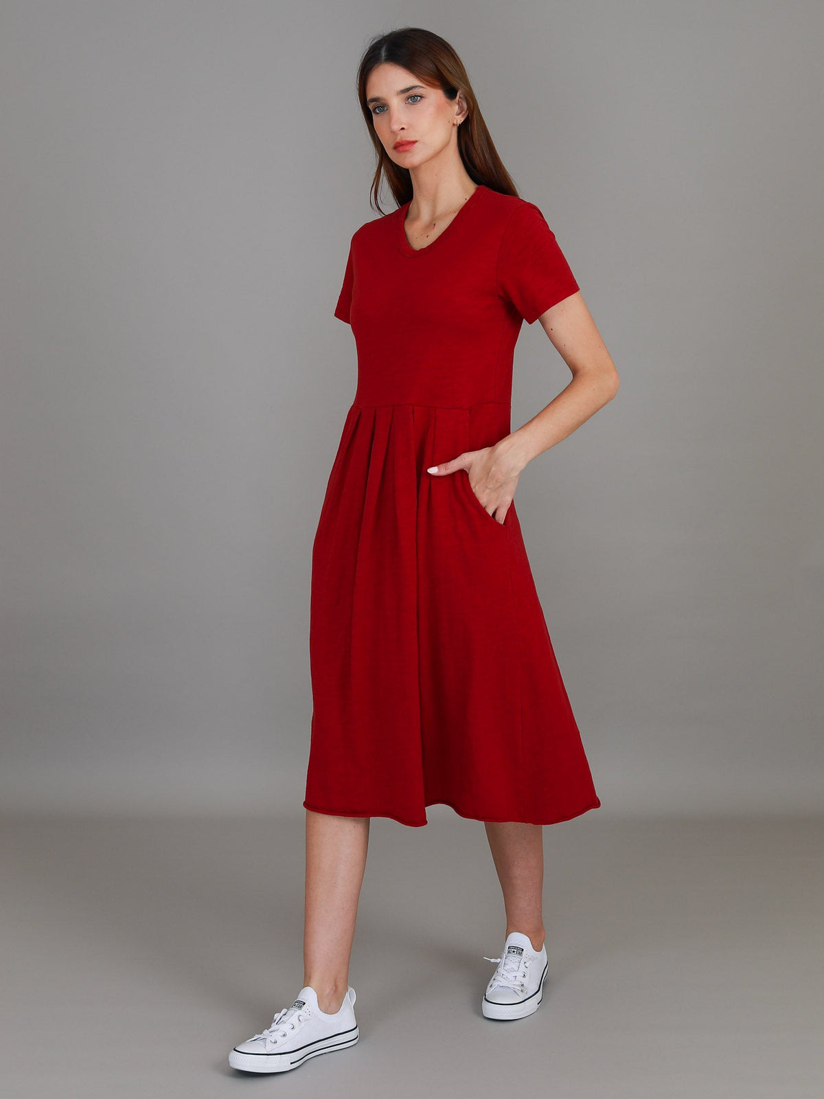 Nala | Women's Midi T Shirt Dress – Cotton Jersey