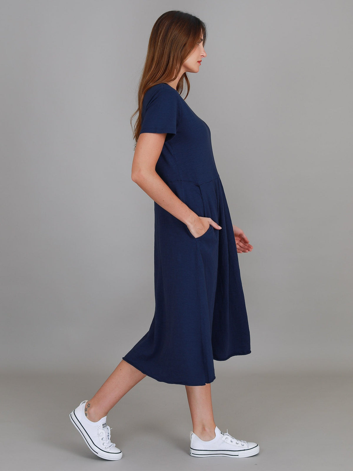 Nala | Women's Midi T Shirt Dress – Cotton Jersey