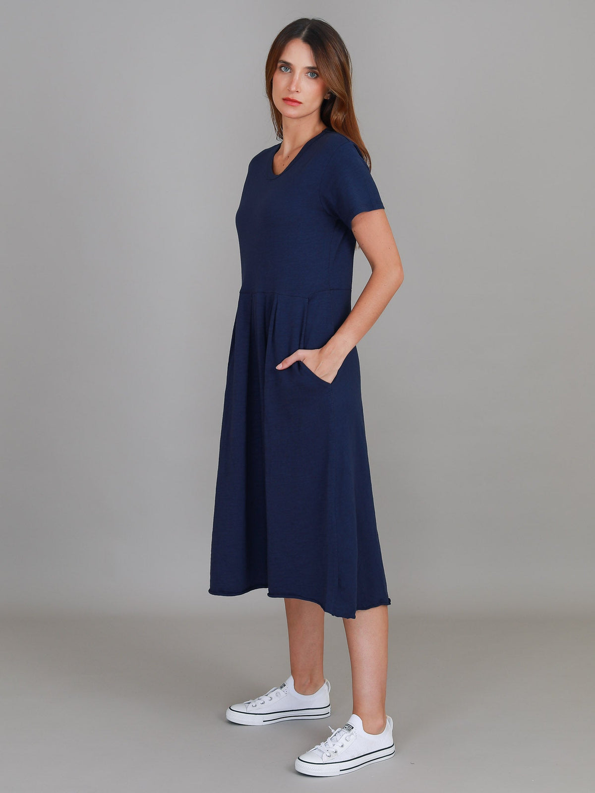 Nala | Women's Midi T Shirt Dress – Cotton Jersey