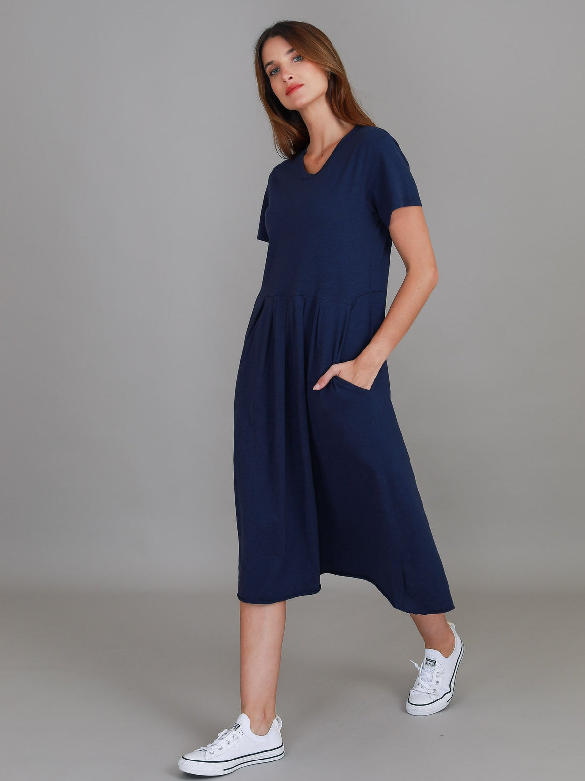 Nala | Women's Midi T Shirt Dress – Cotton Jersey
