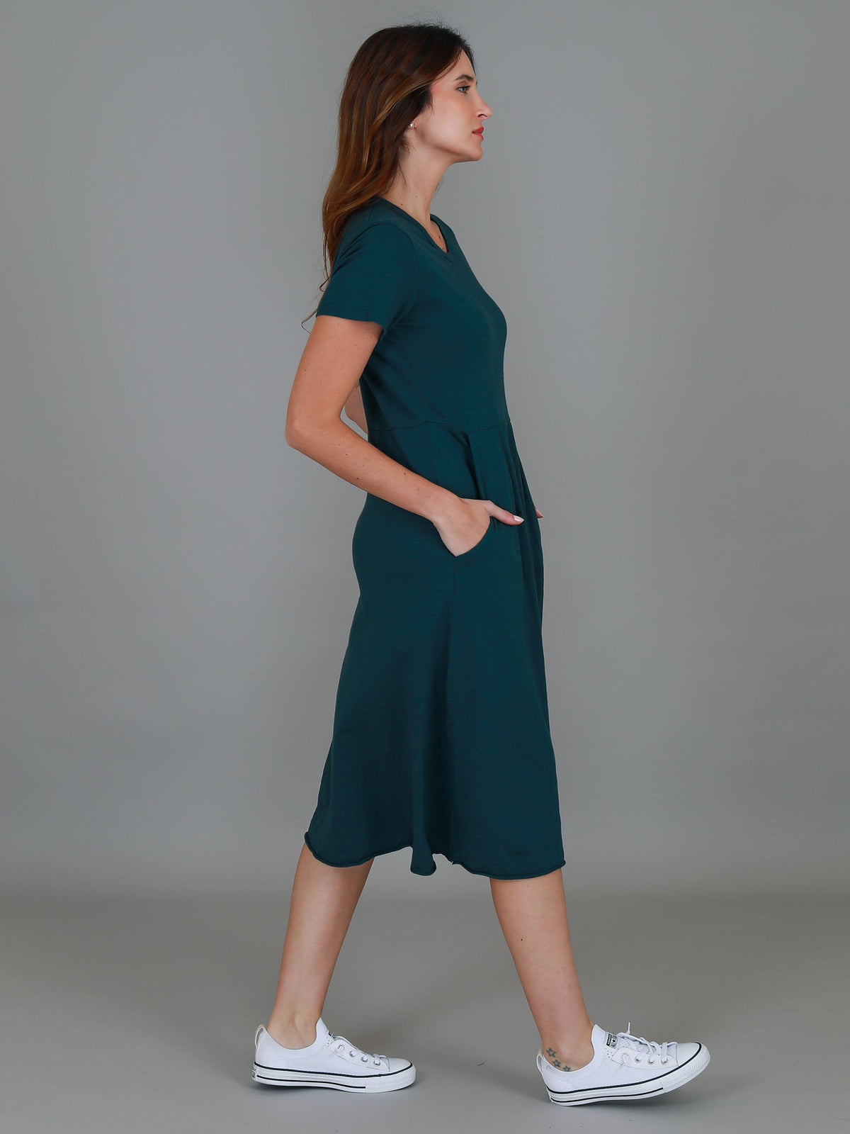 Nala | Women's Midi T Shirt Dress – Cotton Jersey
