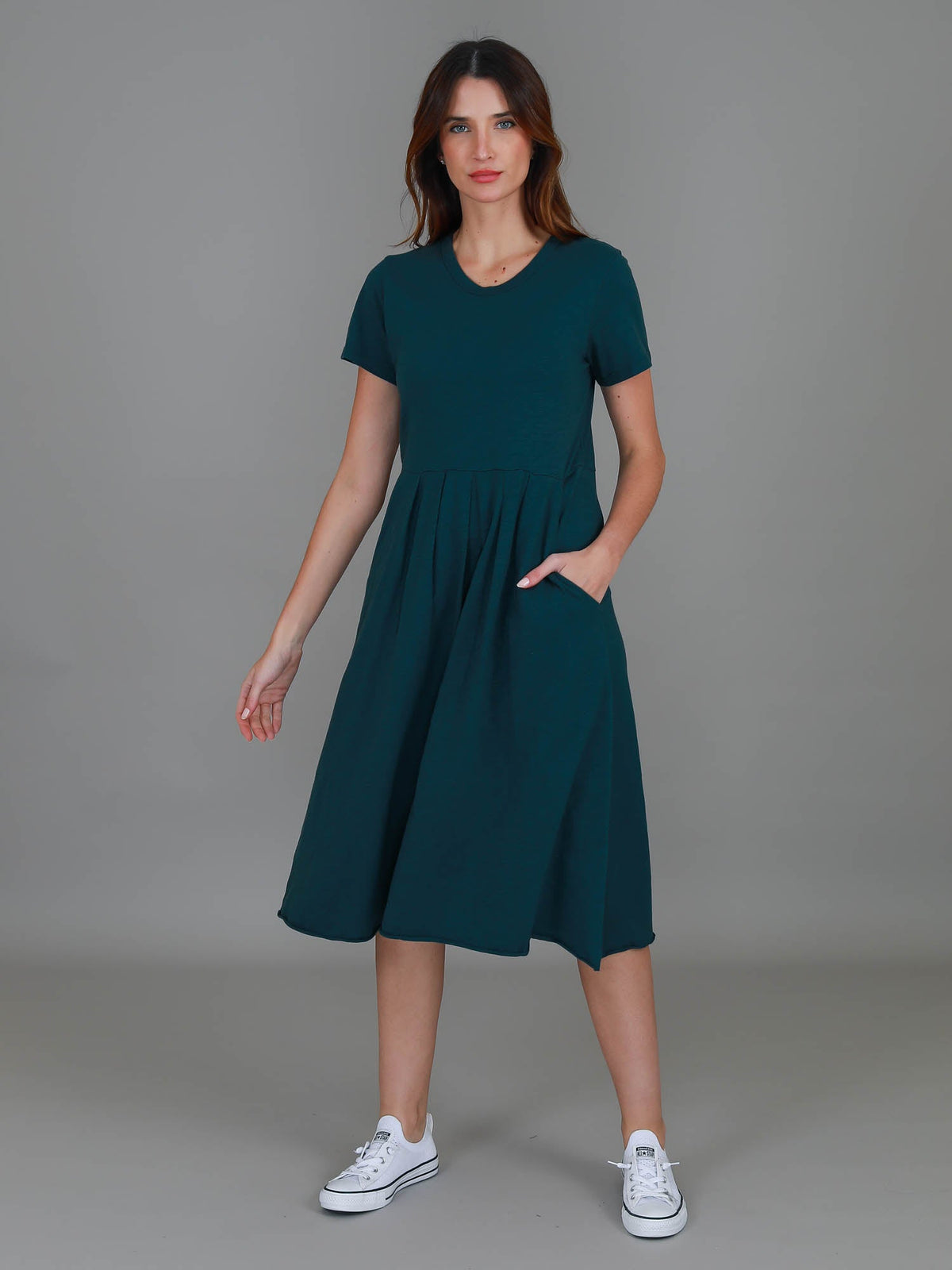 Nala | Women's Midi T Shirt Dress – Cotton Jersey