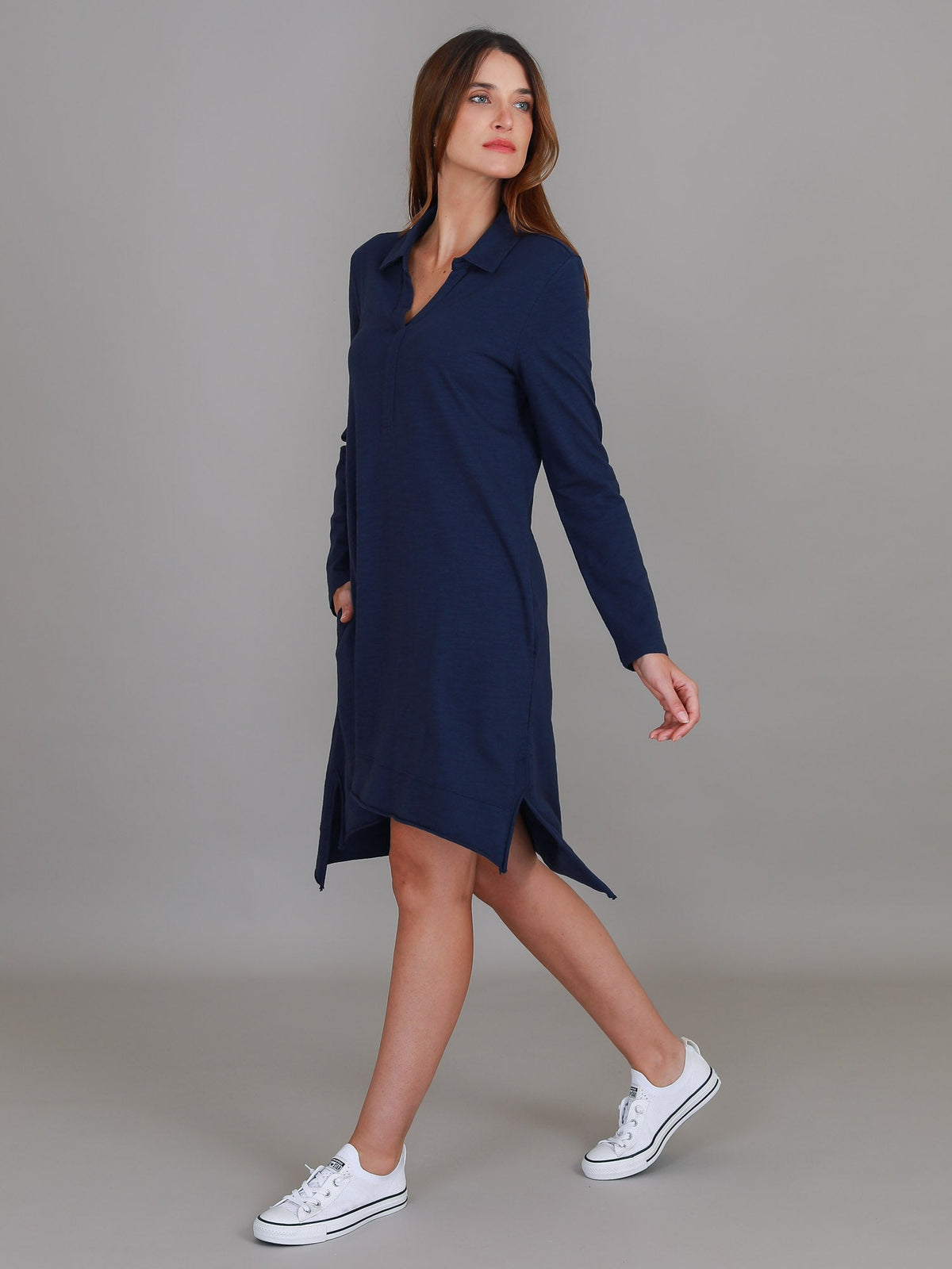 Daelyn Polo Long Sleeve Dress