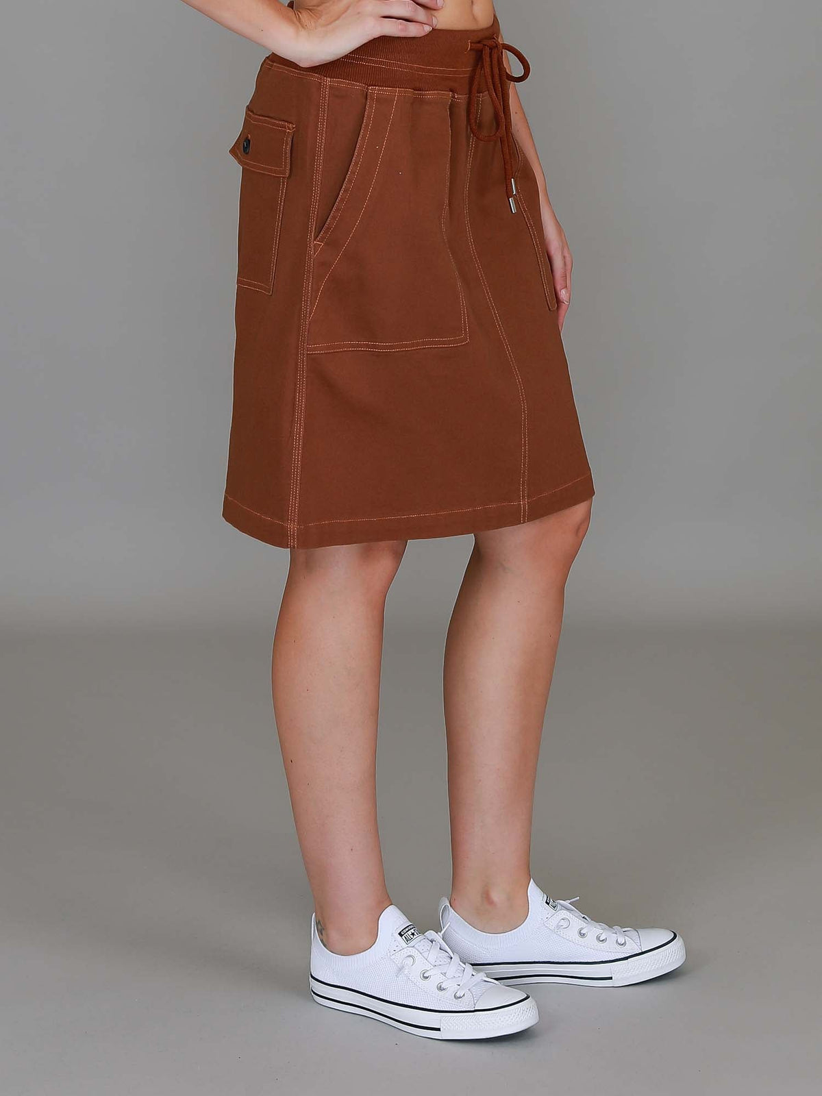 Pisces | Women's Drawstring Chino Skirt – Cotton Twill
