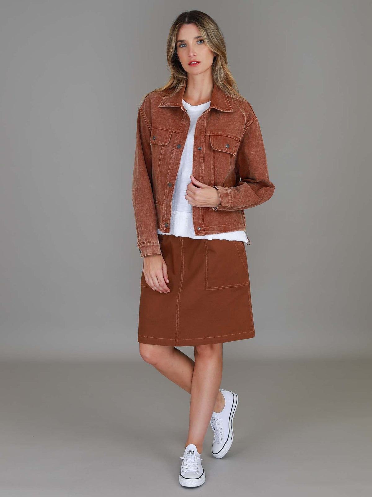 Pisces | Women's Drawstring Chino Skirt – Cotton Twill