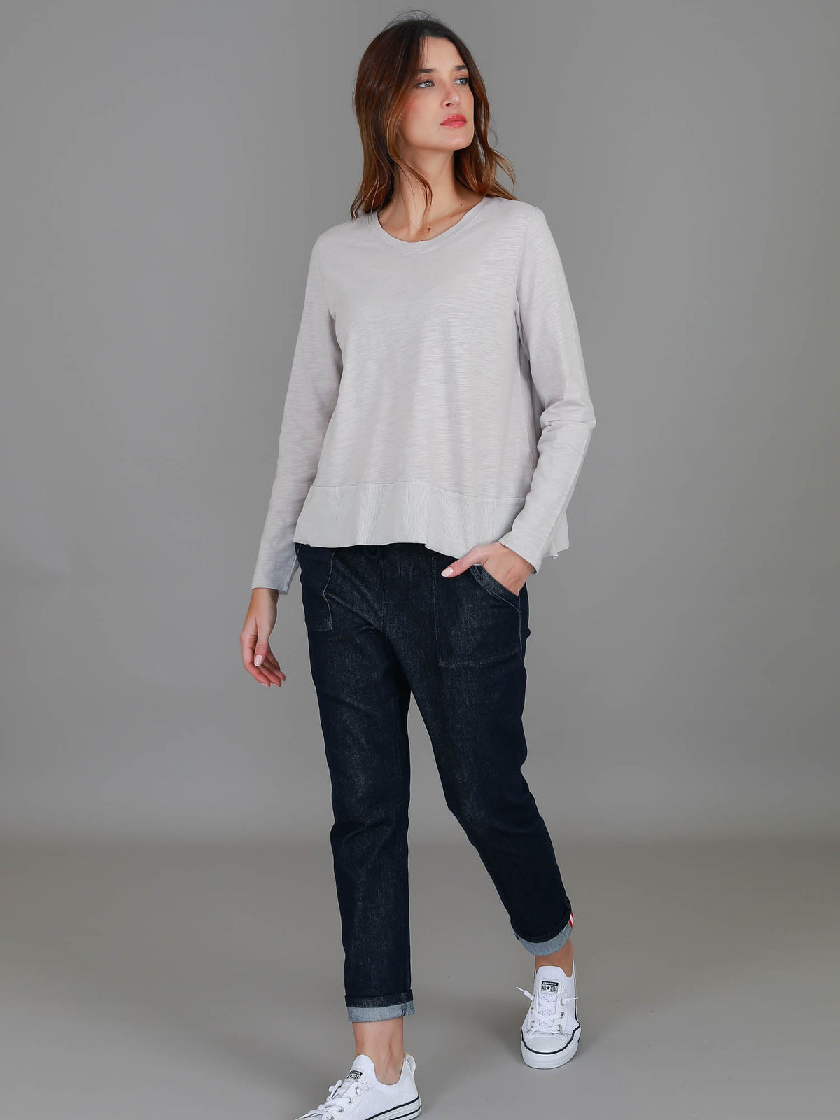 Sonya | Women's Long Sleeve T-Shirt – Cotton Slub Jersey