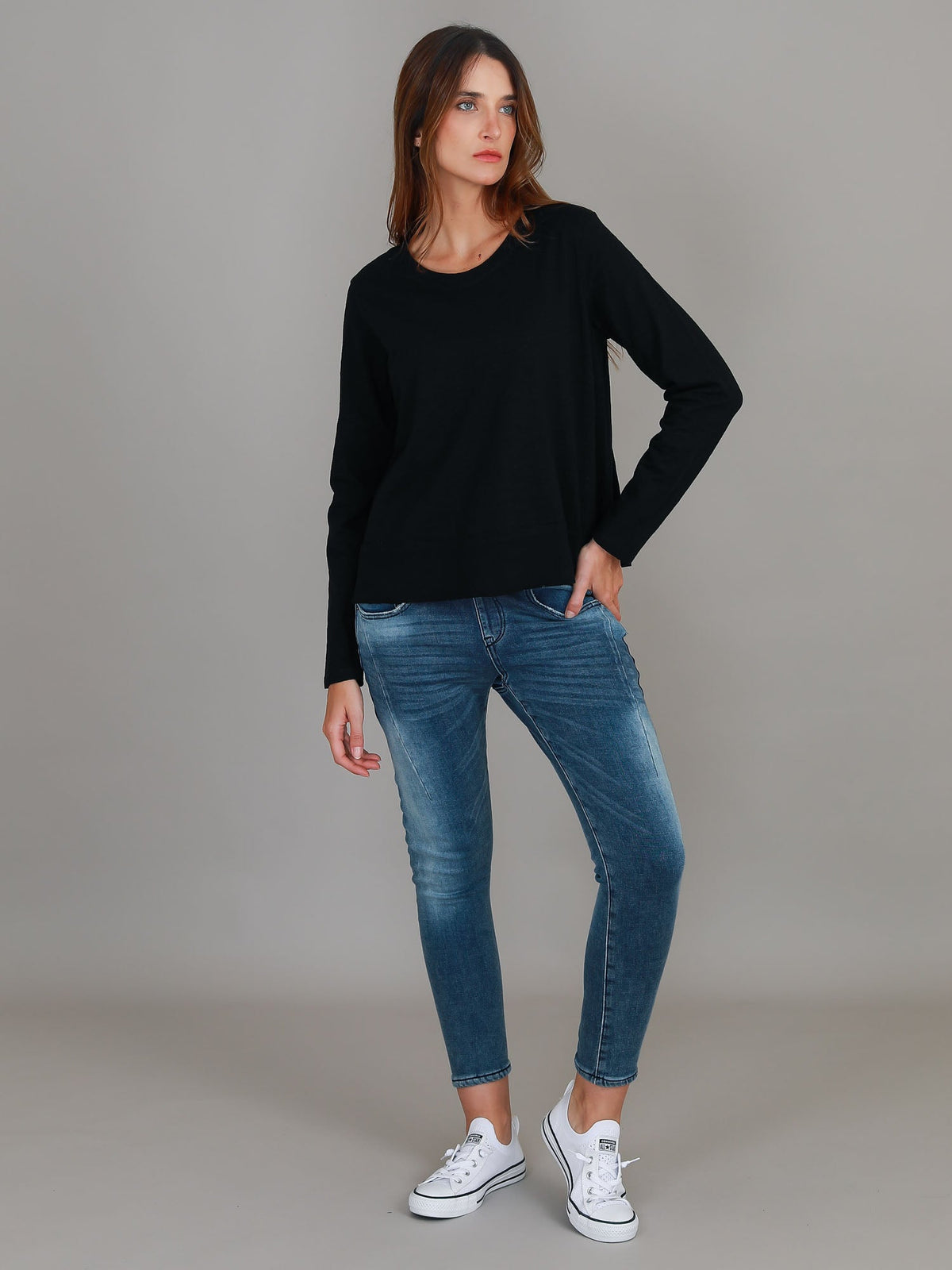 Sonya | Women's Long Sleeve T-Shirt – Cotton Slub Jersey