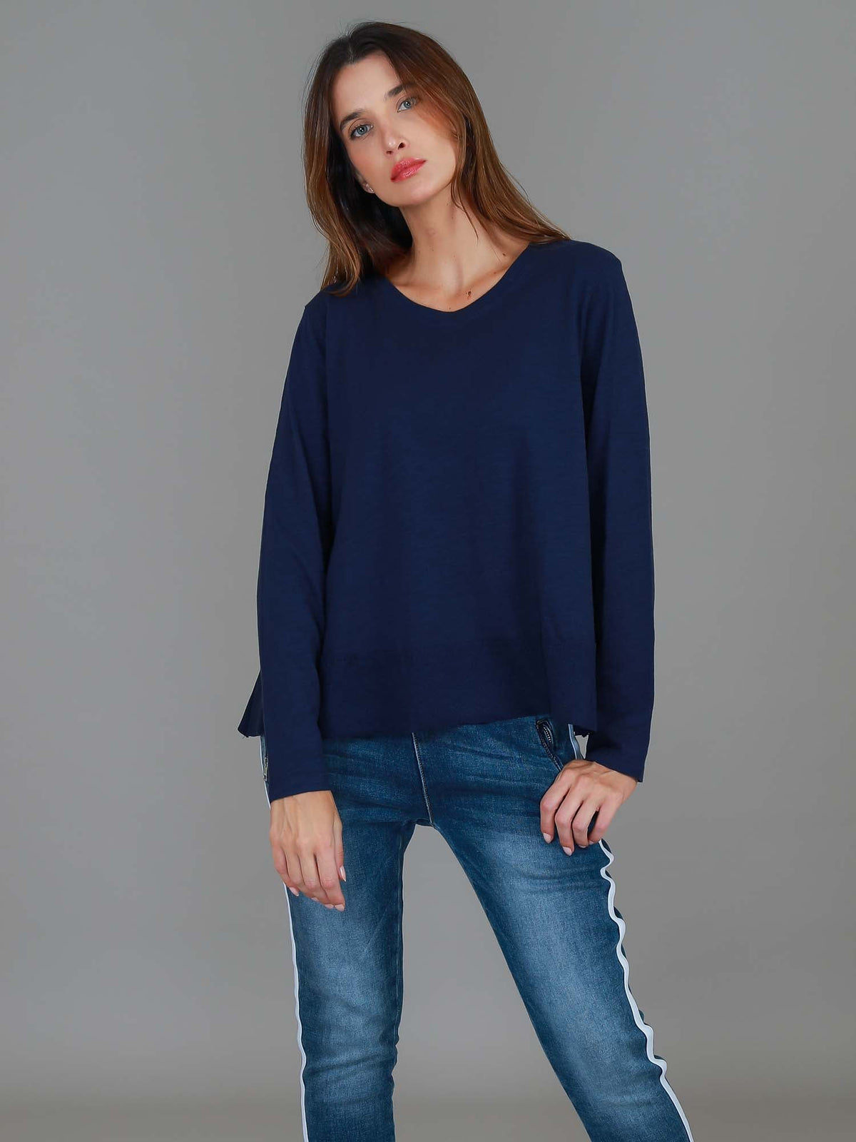 Sonya | Women's Long Sleeve T-Shirt – Cotton Slub Jersey