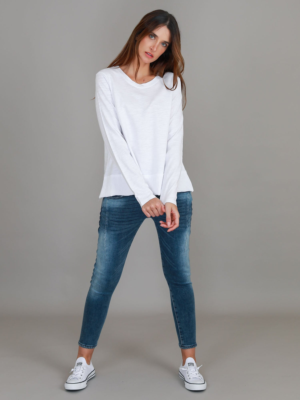Sonya | Women's Long Sleeve T-Shirt – Cotton Slub Jersey