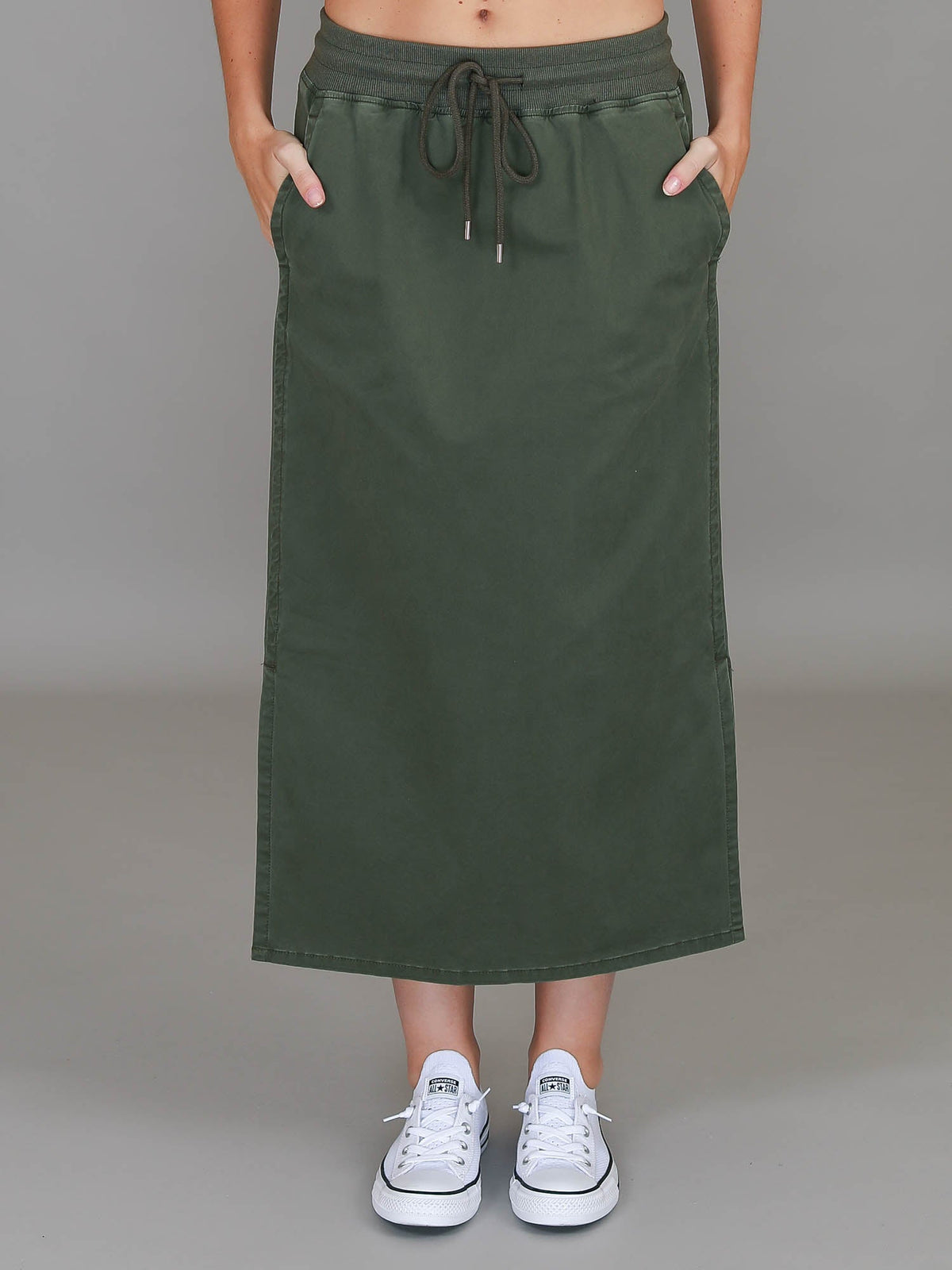 Roberta | Women's Midi Skirt – Cotton Chino
