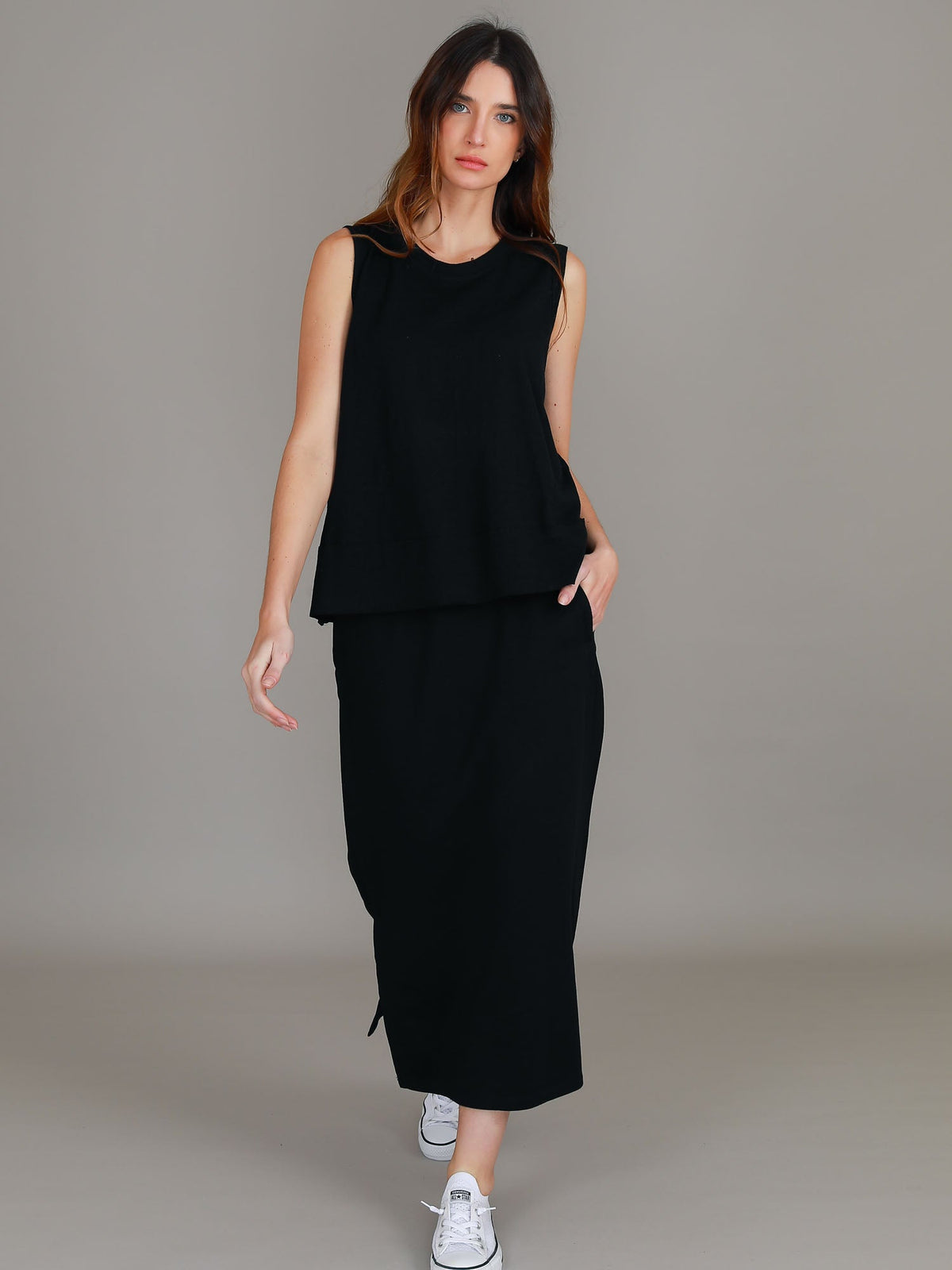 Roberta | Women's Midi Skirt – Cotton French Terry