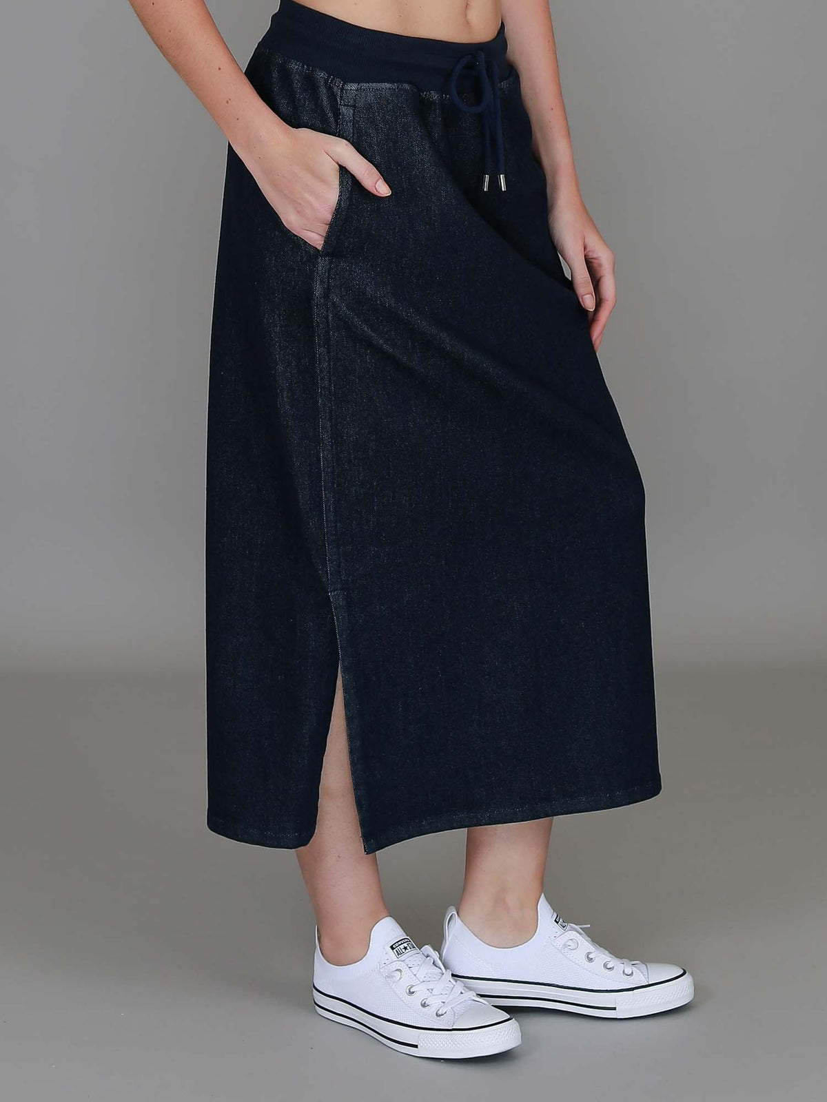 Roberta | Women's Midi Skirt – Denim