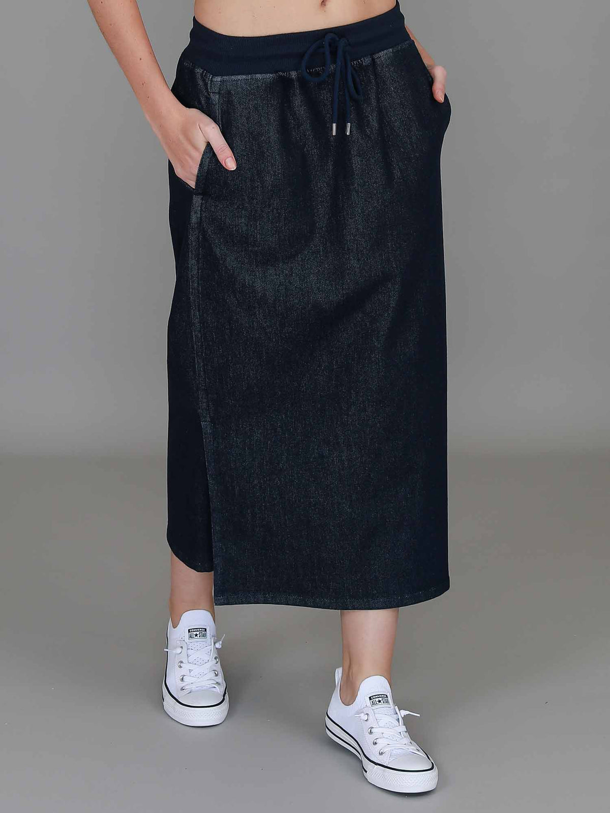 Roberta | Women's Midi Skirt – Denim