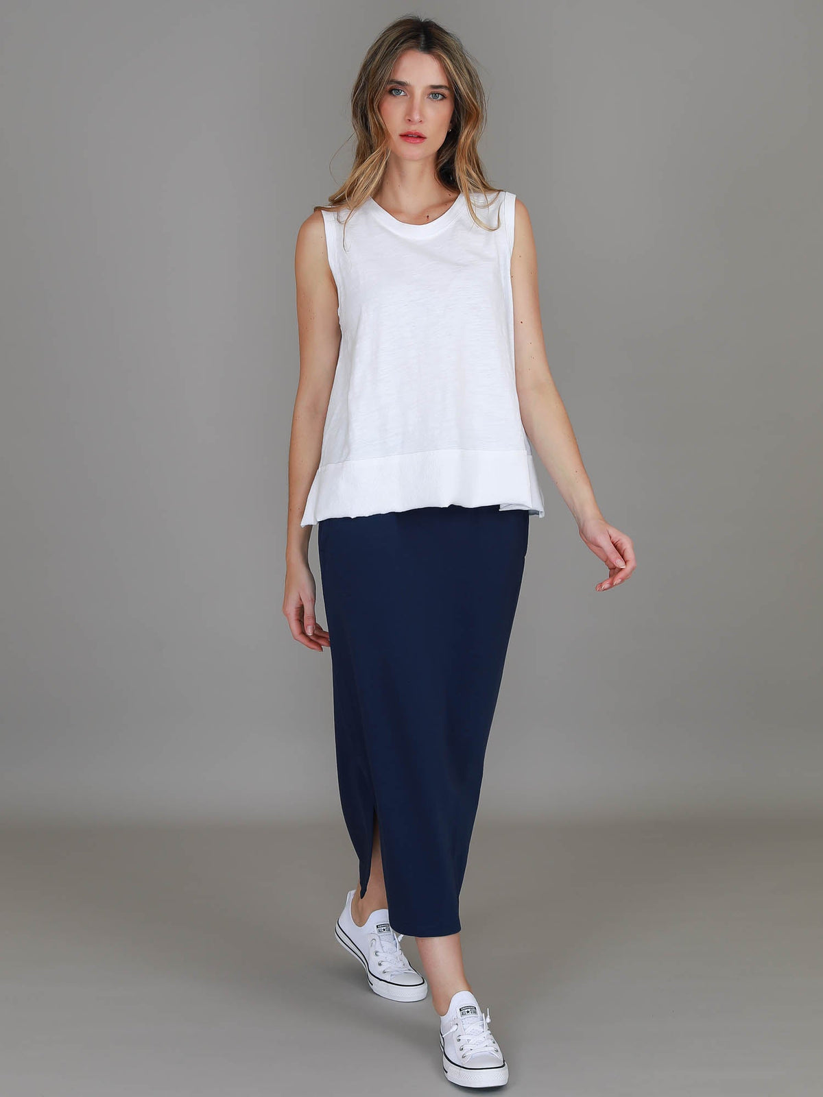 Roberta | Women's Midi Skirt – Cotton French Terry