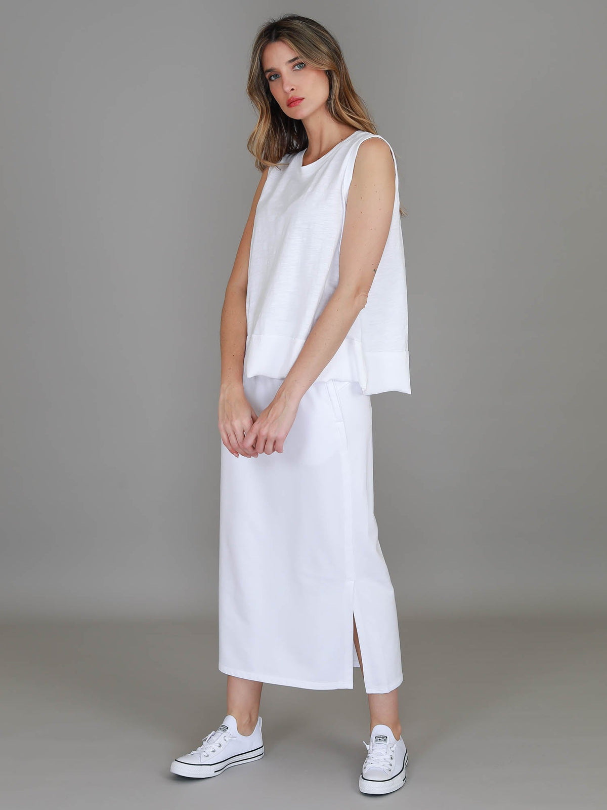 Roberta | Women's Midi Skirt – Cotton French Terry