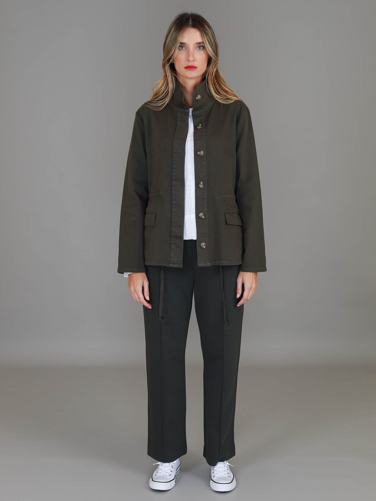 Courtney | Women's Funnel Neck Utility Jacket – Cotton Twill