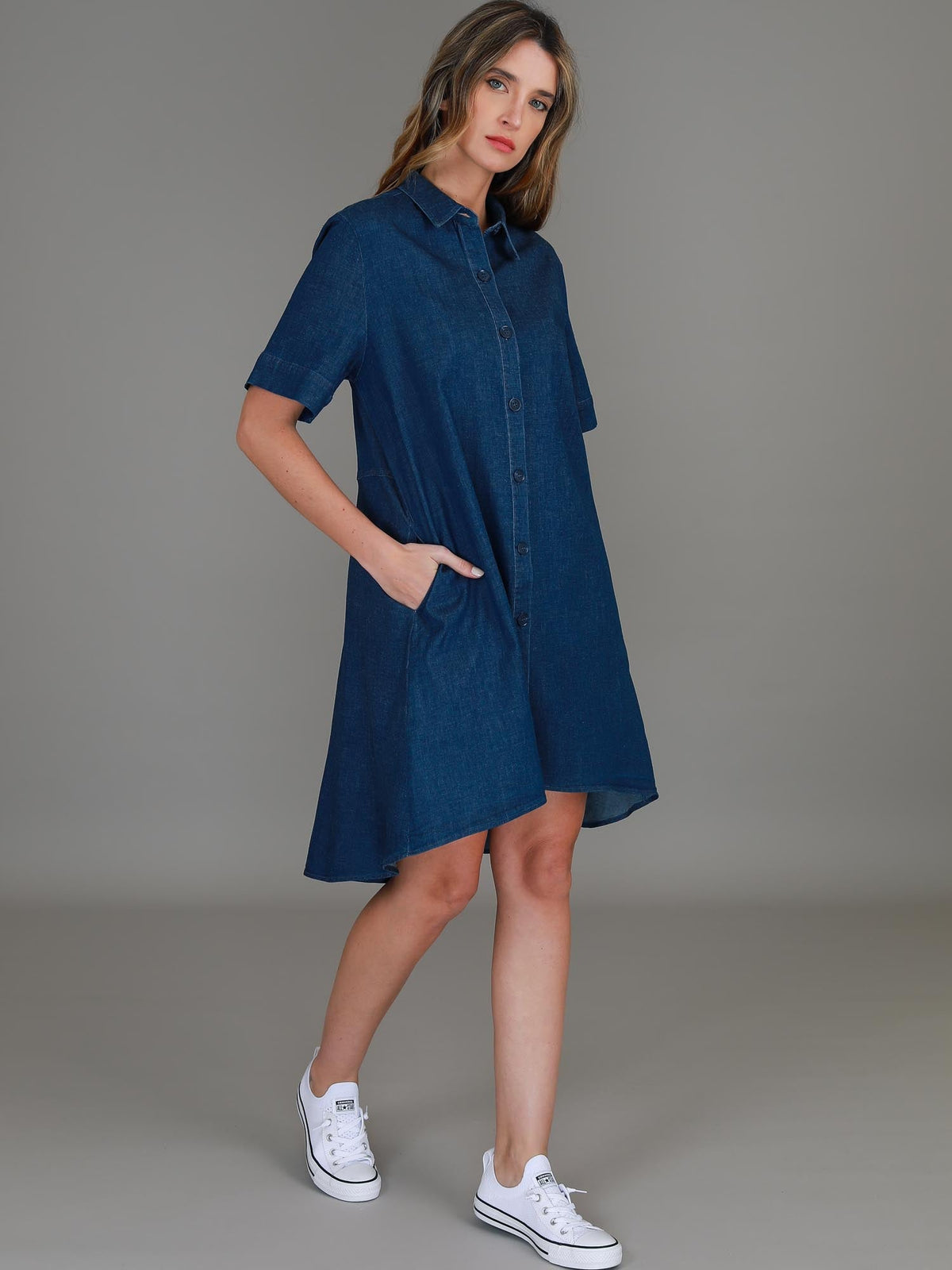 Thelma Denim Shirt Dress