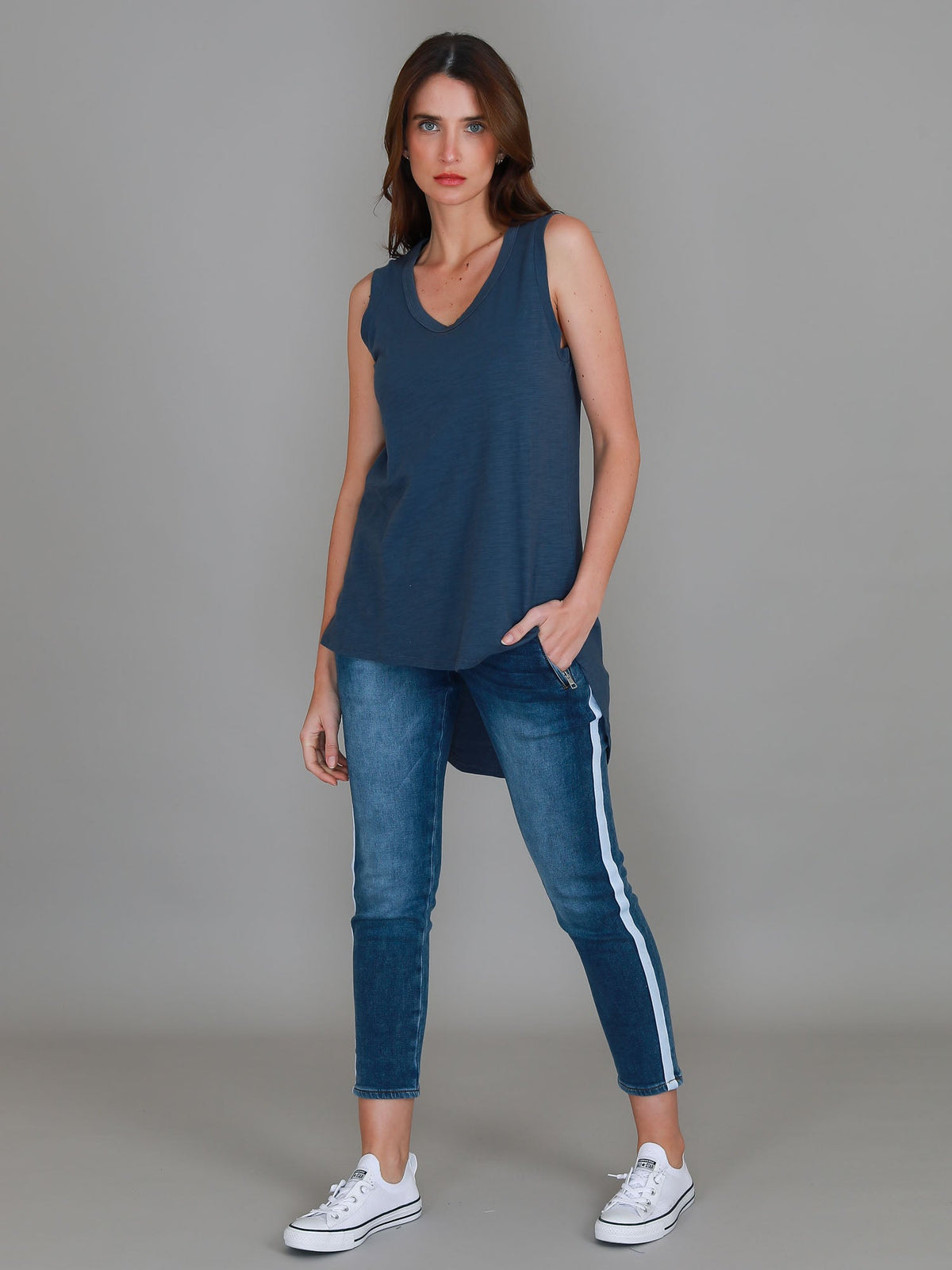 Madison Hi Lo Hem Tank Top (Sale)