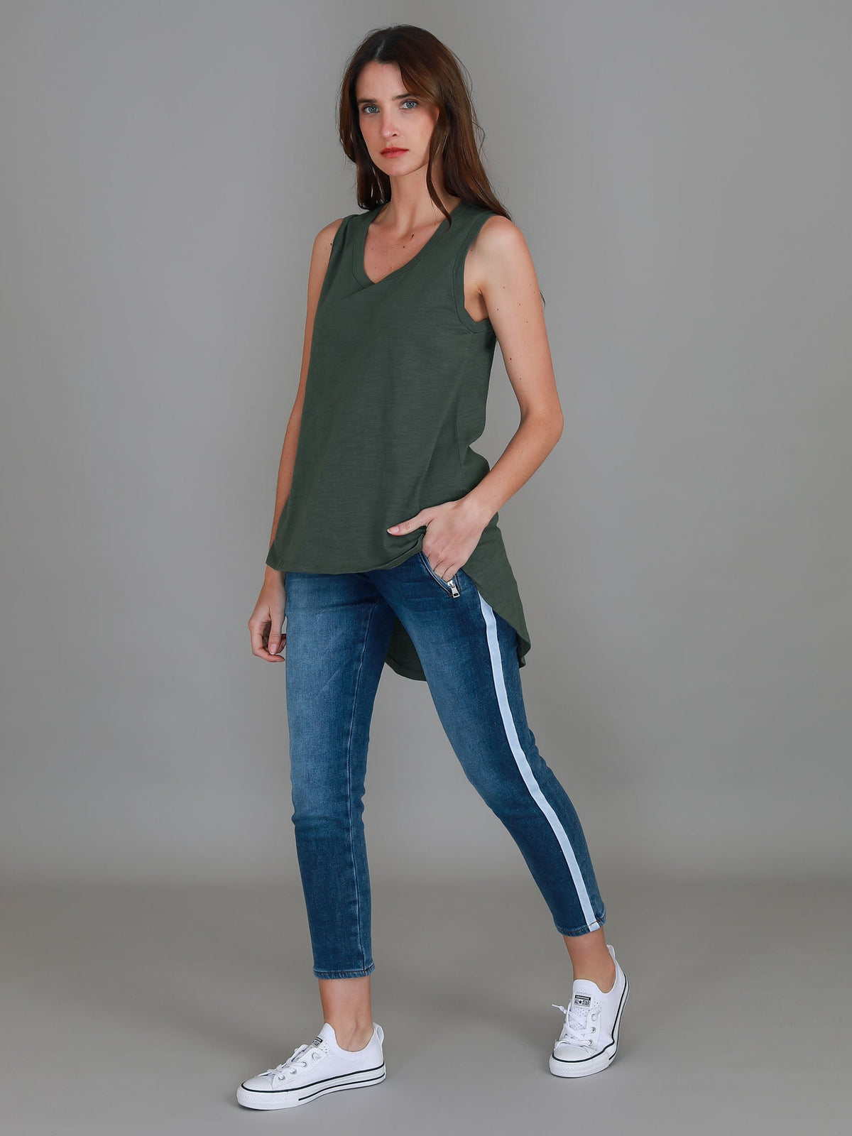 Madison Hi Lo Hem Tank Top (Sale)