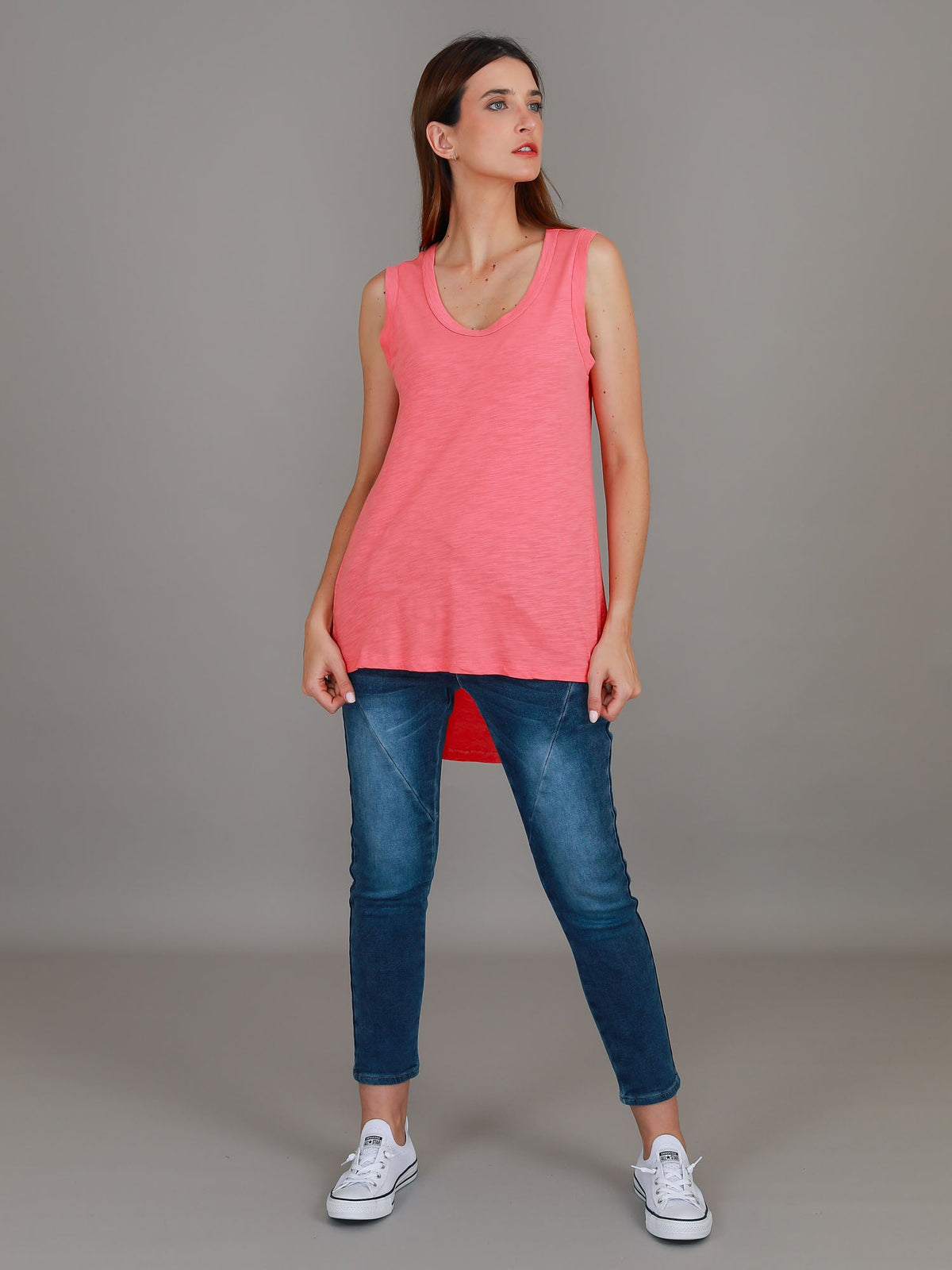 Madison Hi Lo Hem Tank Top (Sale)