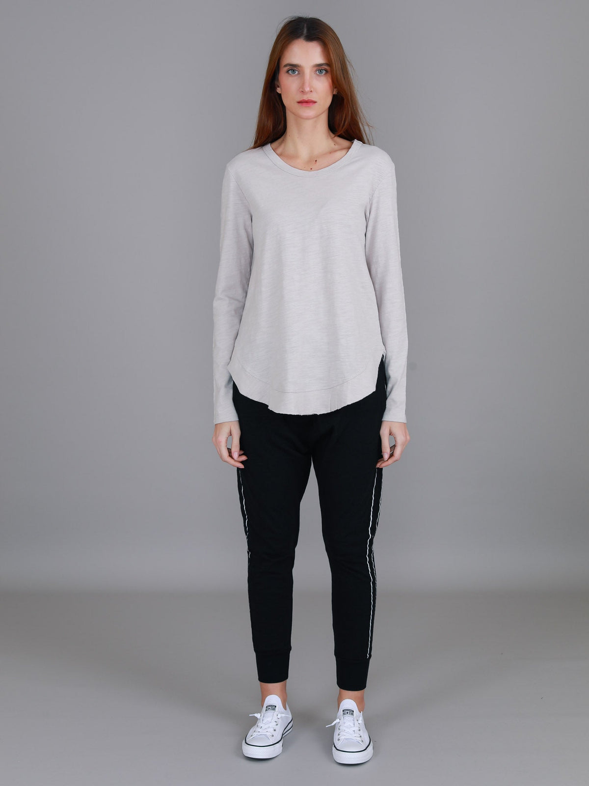 Mosman | Women's Curved Hem Long Sleeve T Shirt – Cotton Jersey