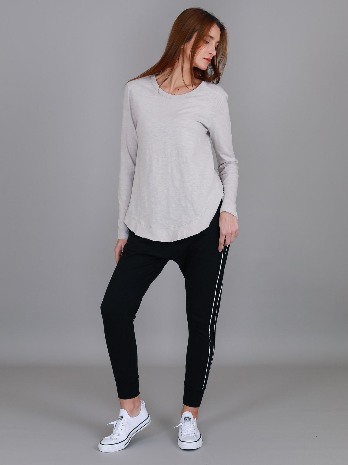 Mosman | Women's Curved Hem Long Sleeve T Shirt – Cotton Jersey