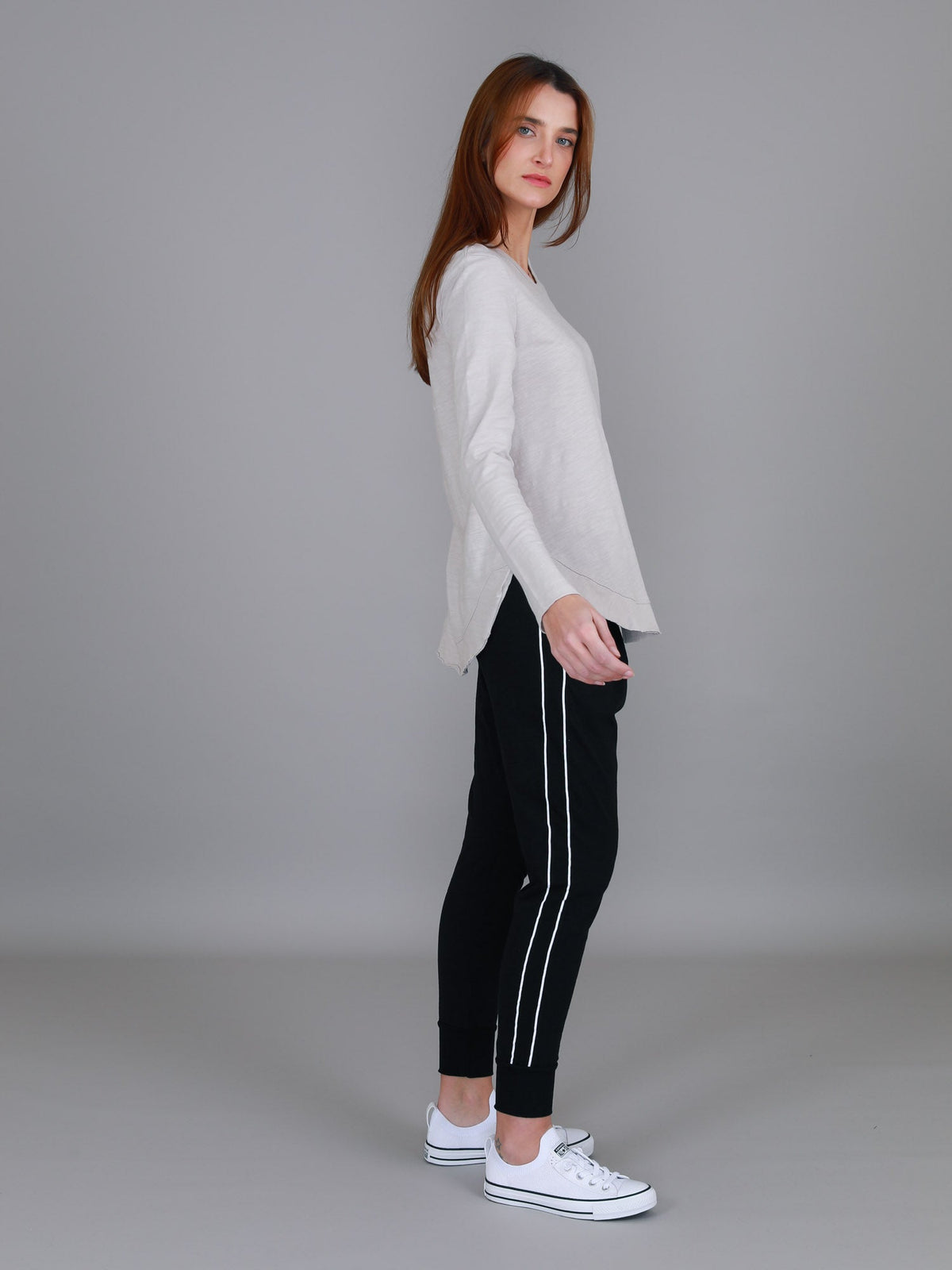 Mosman | Women's Curved Hem Long Sleeve T Shirt – Cotton Jersey