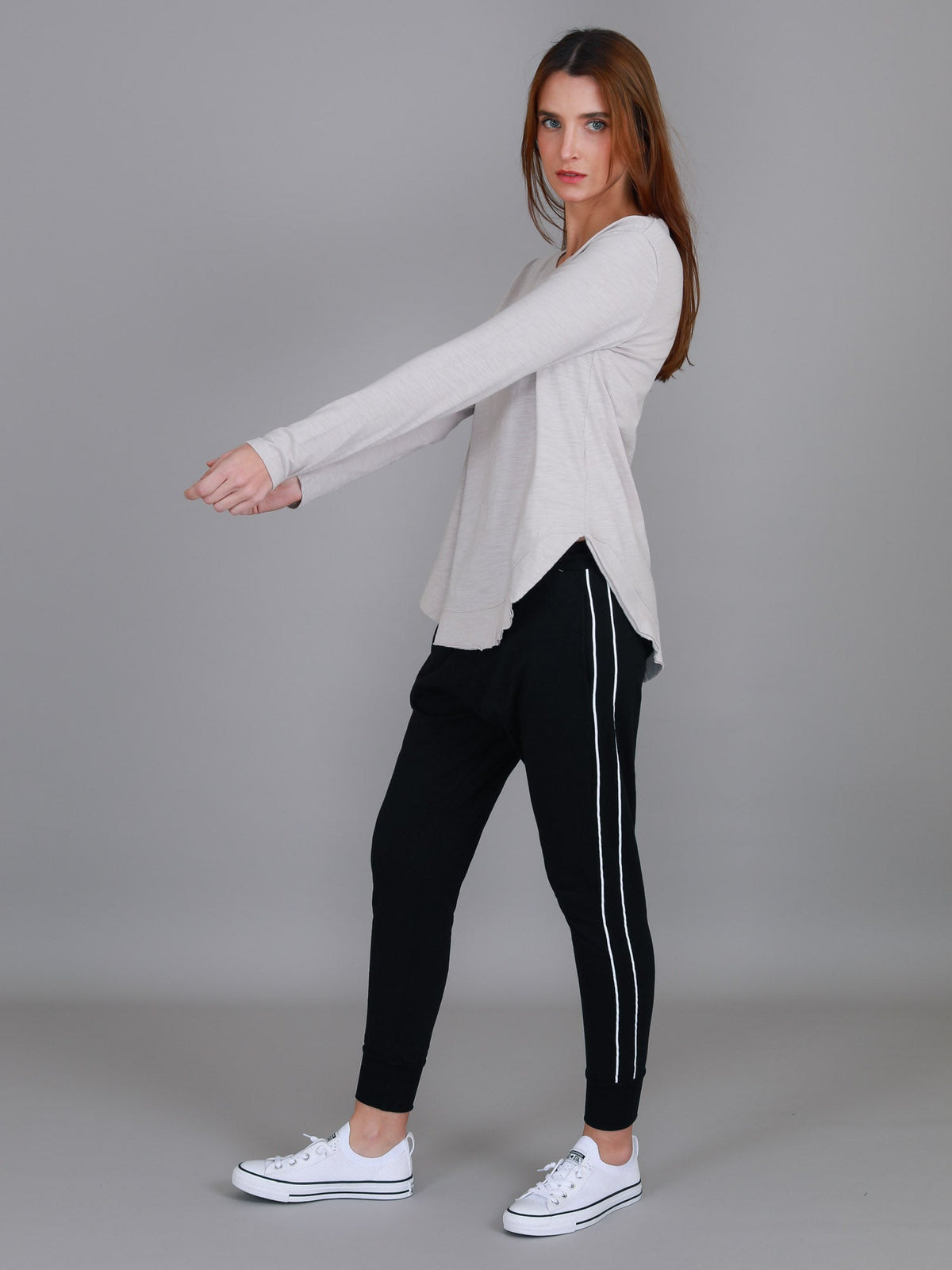 Mosman | Women's Curved Hem Long Sleeve T Shirt – Cotton Jersey