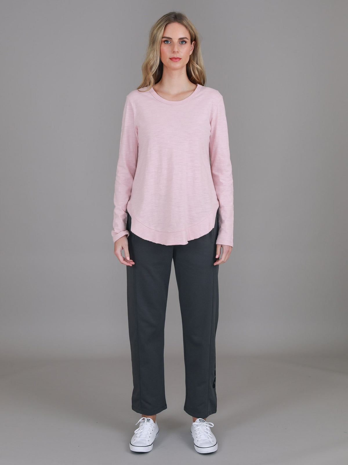 Mosman | Women's Curved Hem Long Sleeve T Shirt – Cotton Jersey