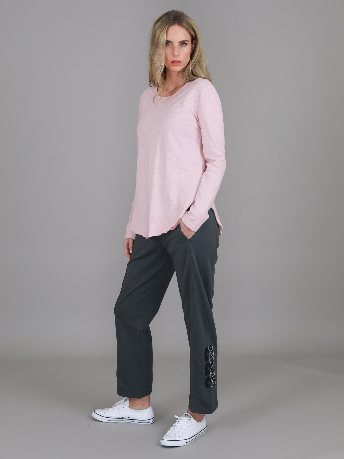 Mosman | Women's Curved Hem Long Sleeve T Shirt – Cotton Jersey