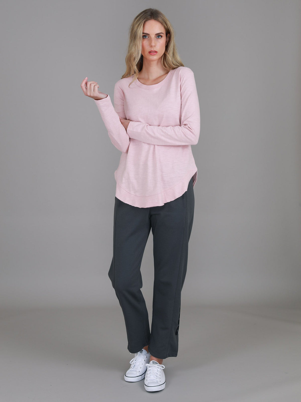 Mosman | Women's Curved Hem Long Sleeve T Shirt – Cotton Jersey