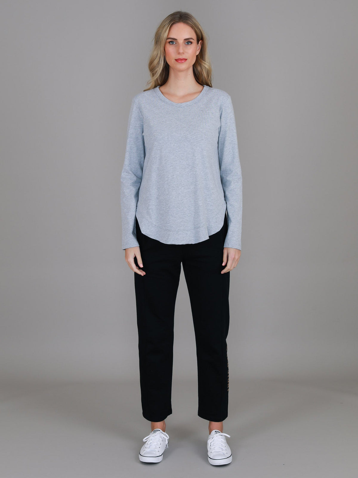 Mosman | Women's Curved Hem Long Sleeve T Shirt – Cotton Jersey