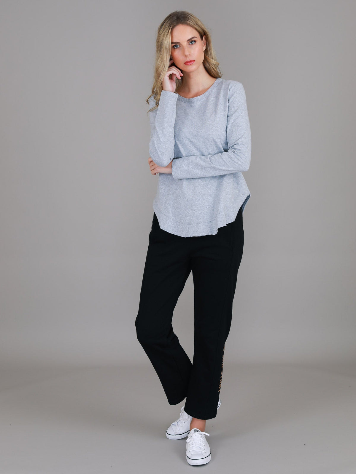 Mosman | Women's Curved Hem Long Sleeve T Shirt – Cotton Jersey