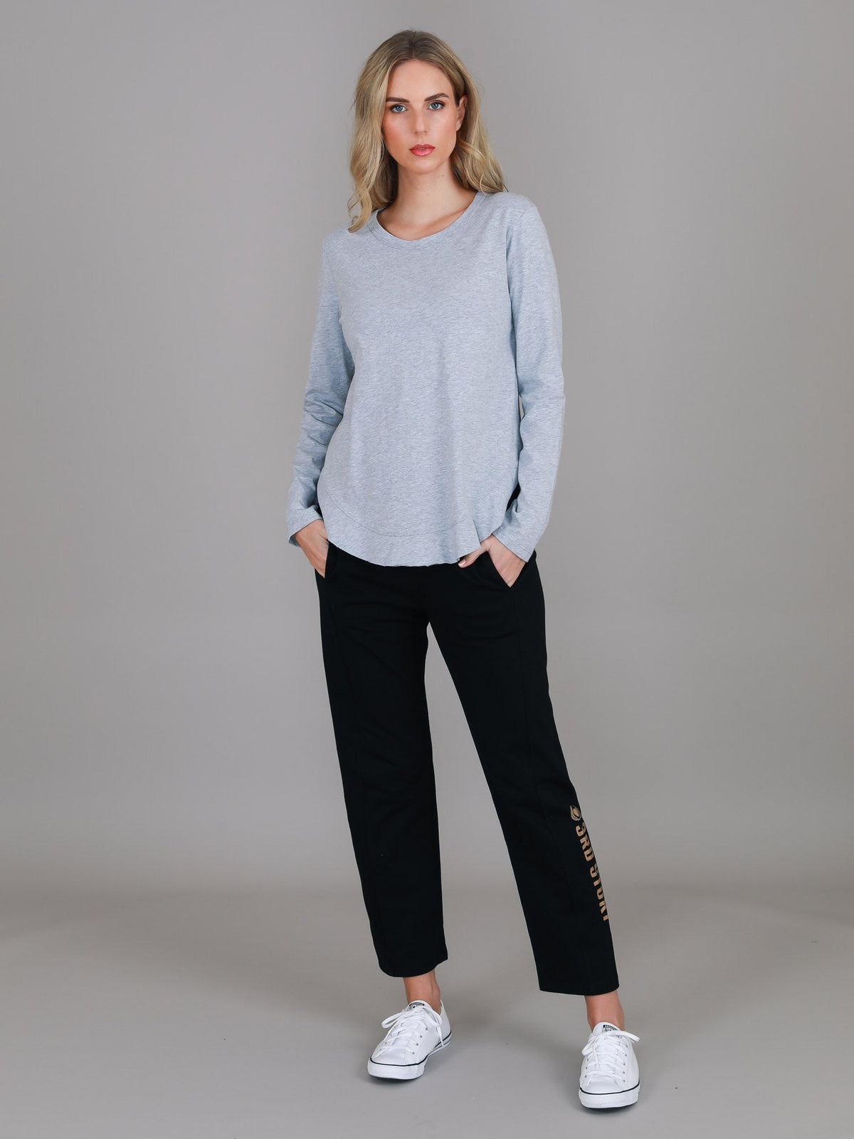 Mosman | Women's Curved Hem Long Sleeve T Shirt – Cotton Jersey
