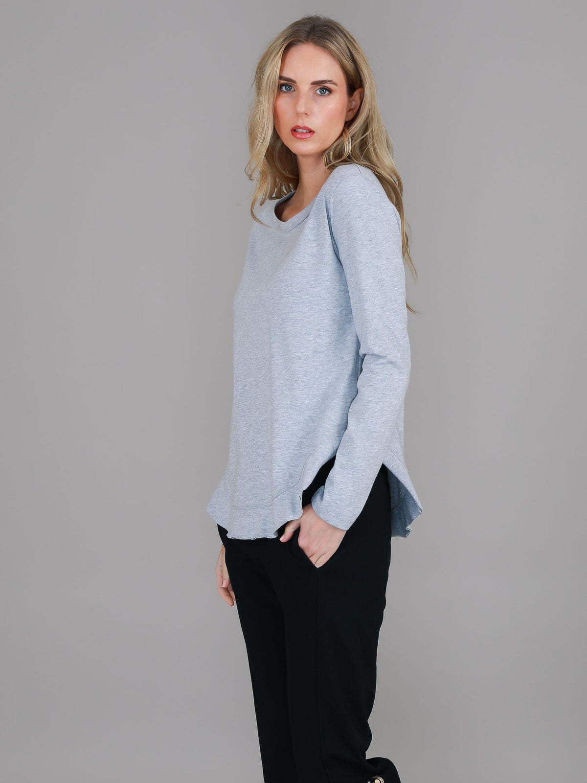 Mosman | Women's Curved Hem Long Sleeve T Shirt – Cotton Jersey