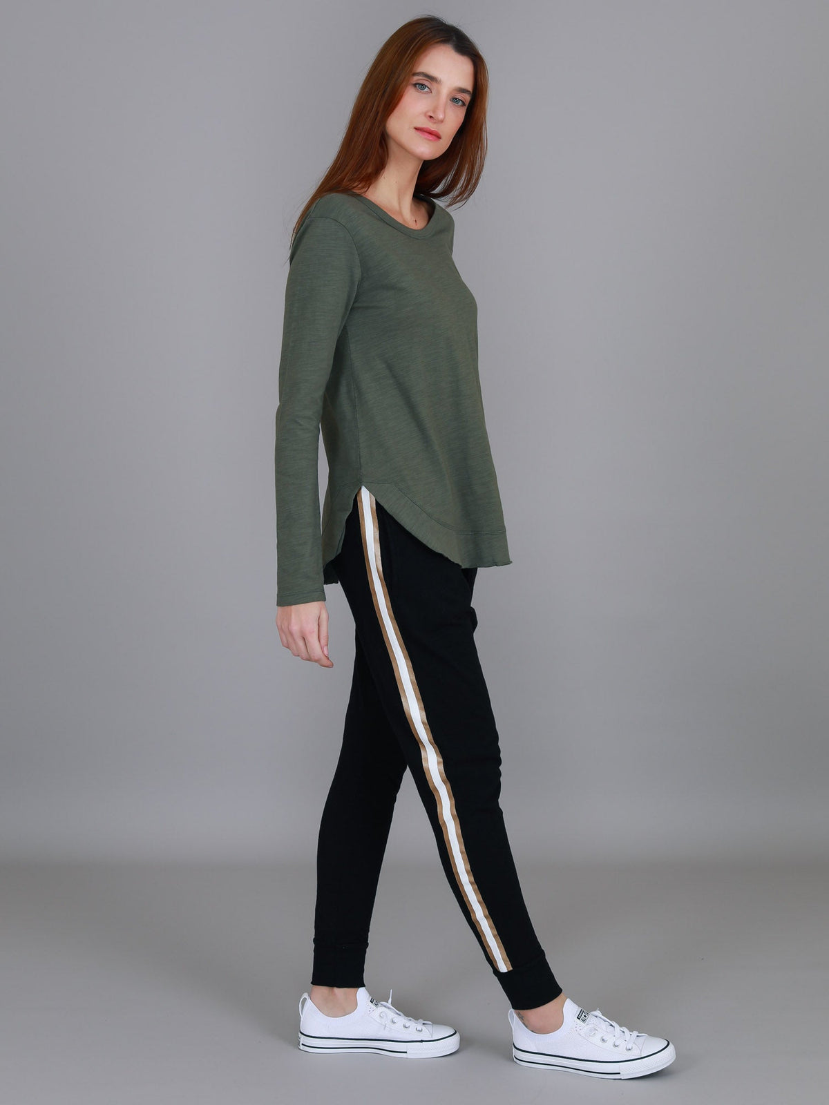 Mosman | Women's Curved Hem Long Sleeve T Shirt – Cotton Jersey