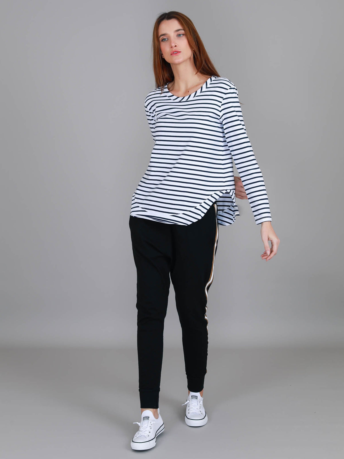 Mosman | Women's Curved Hem Long Sleeve T Shirt – Cotton Jersey