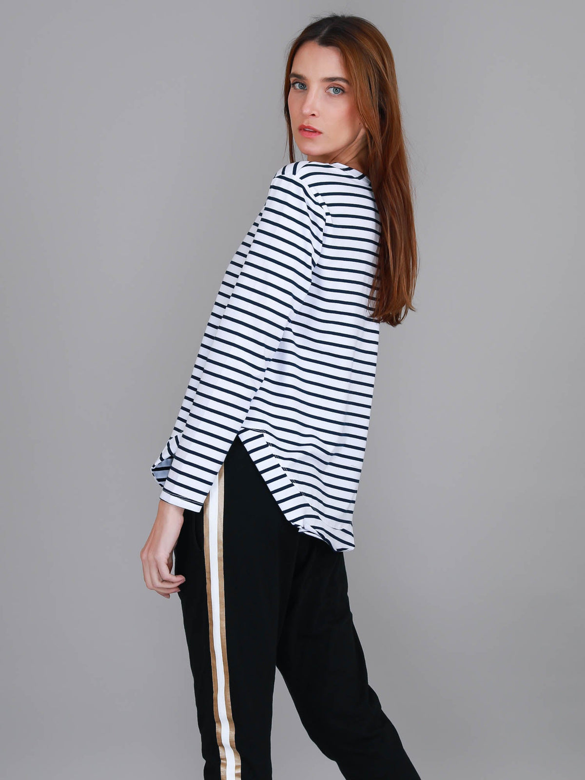Mosman | Women's Curved Hem Long Sleeve T Shirt – Cotton Jersey