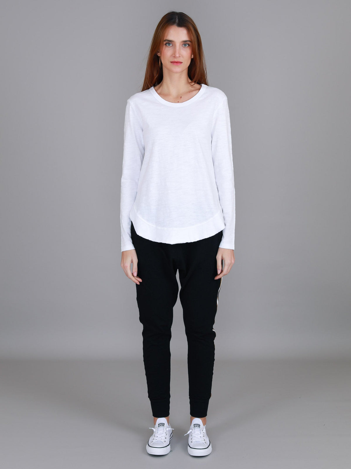 Mosman | Women's Curved Hem Long Sleeve T Shirt – Cotton Jersey