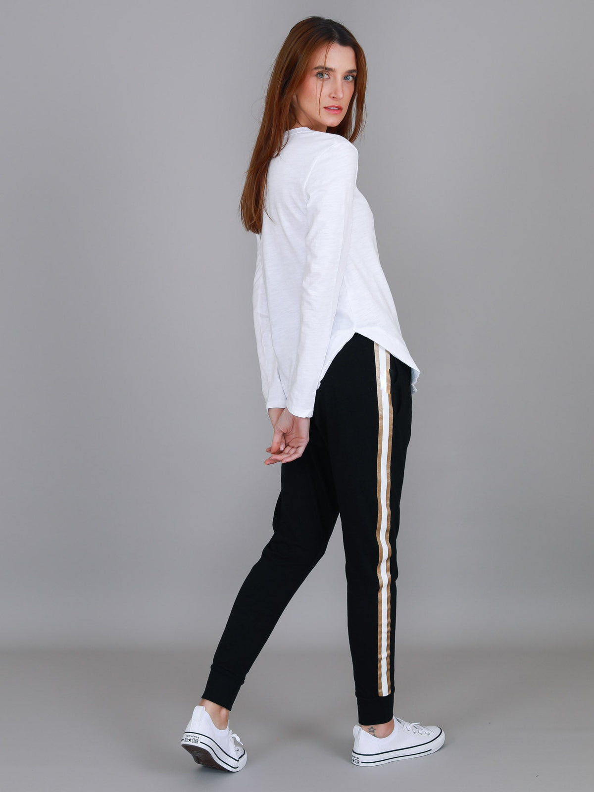 Mosman | Women's Curved Hem Long Sleeve T Shirt – Cotton Jersey