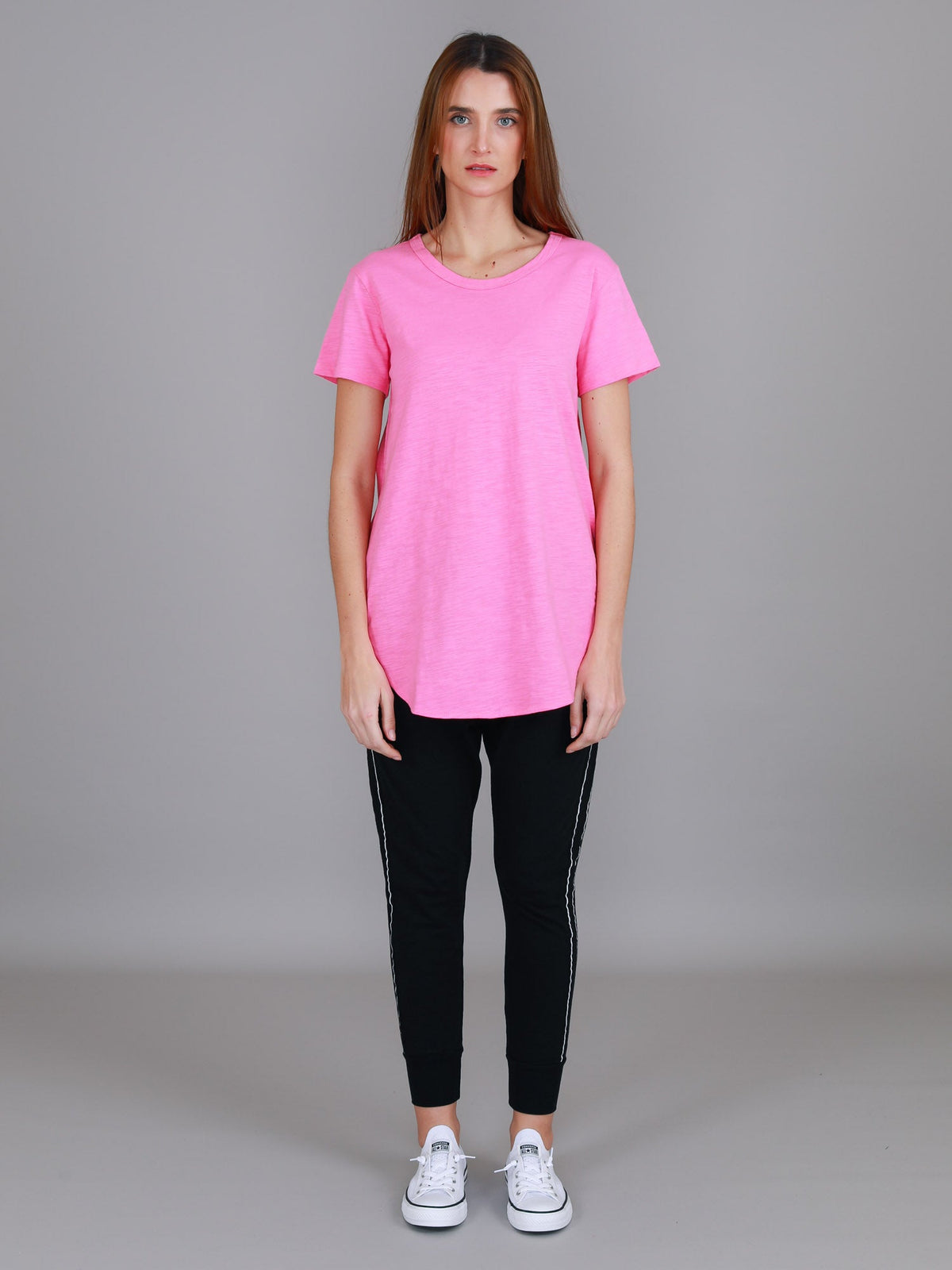 Elwood | Women's Curved Hem T-Shirt – Cotton Slub Jersey