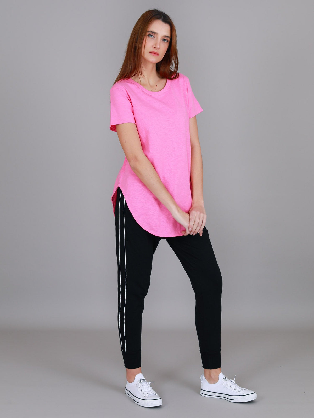 Elwood | Women's Curved Hem T-Shirt – Cotton Slub Jersey