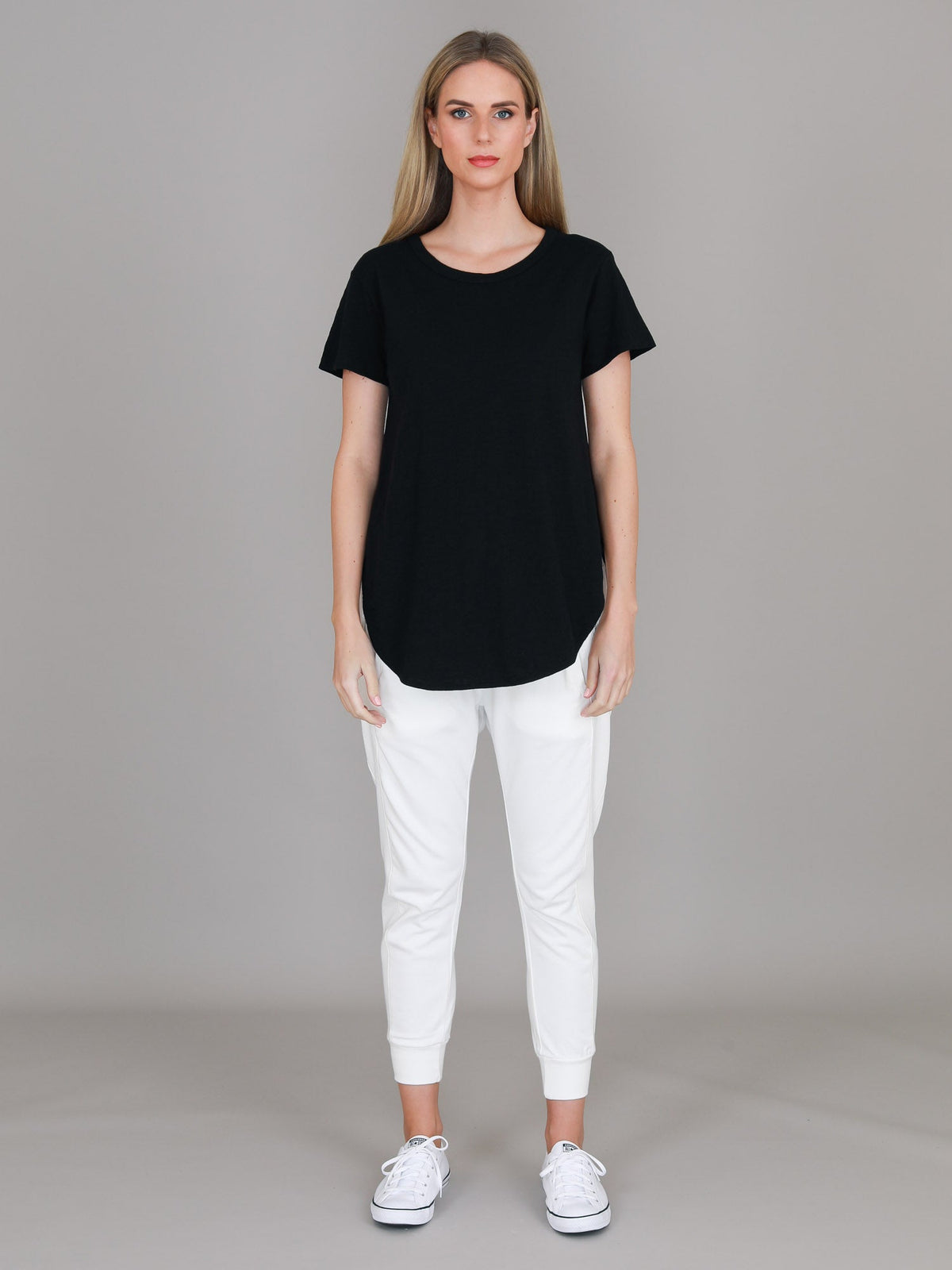 Elwood | Women's Curved Hem T-Shirt – Cotton Slub Jersey