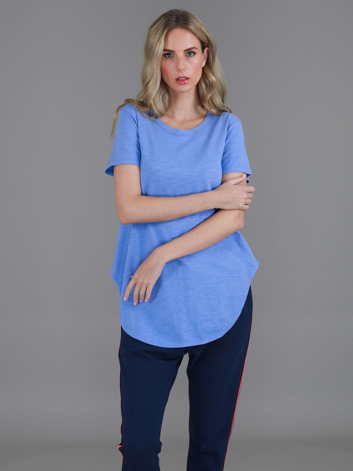 Elwood | Women's Curved Hem T-Shirt – Cotton Slub Jersey