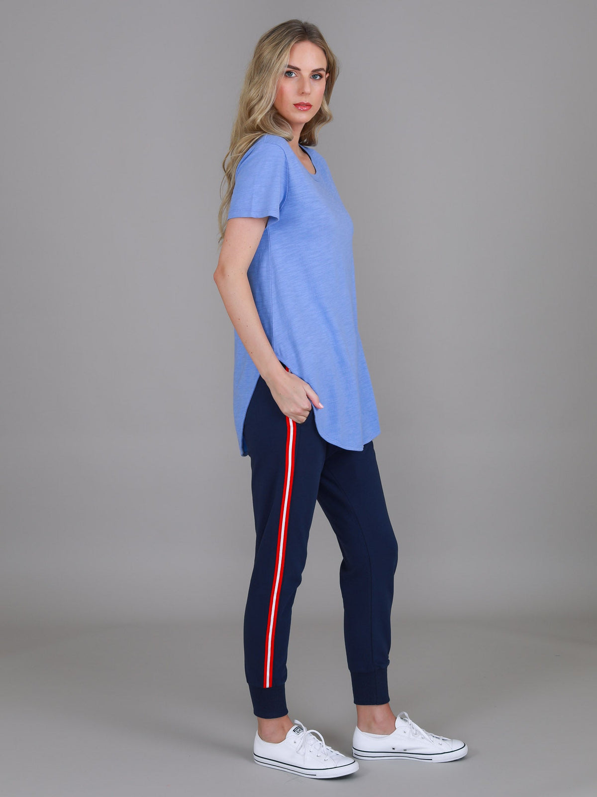 Elwood | Women's Curved Hem T-Shirt – Cotton Slub Jersey