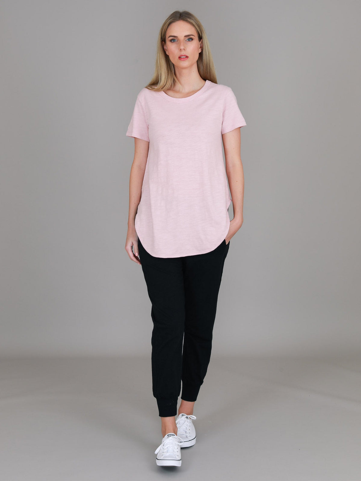 Elwood | Women's Curved Hem T-Shirt – Cotton Slub Jersey