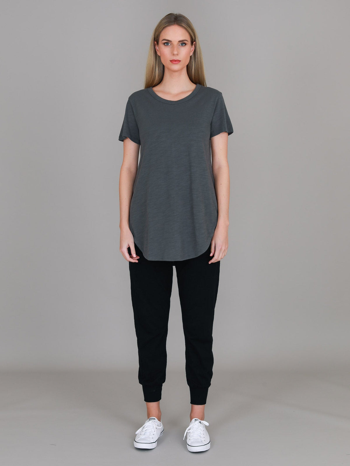 Elwood | Women's Curved Hem T-Shirt – Cotton Slub Jersey