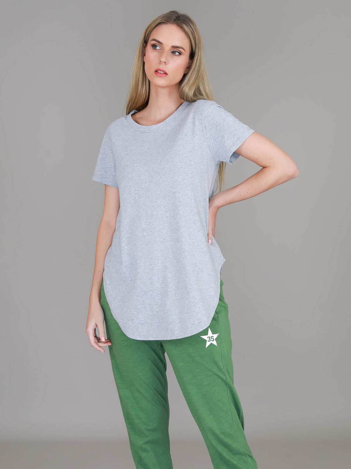 Elwood | Women's Curved Hem T-Shirt – Cotton Slub Jersey